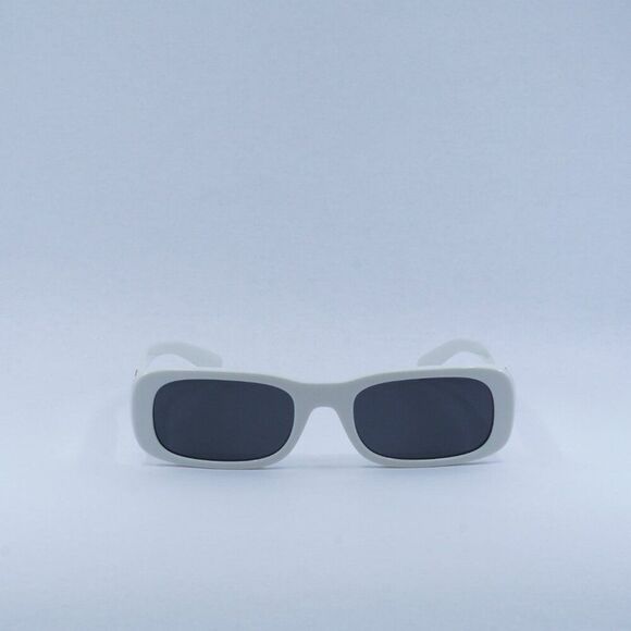 🕶️ New Miu Miu MU08ZS 1425S0 Sunglasses - White Ivory Frame, Dark Grey Lenses - Picture 3 of 11